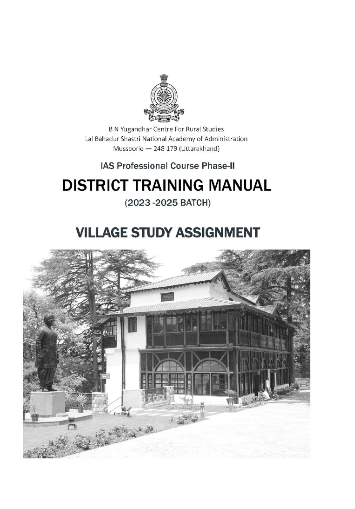 Village Study Assignment (VSA) Manual - 2023-25 Batch - Studocu