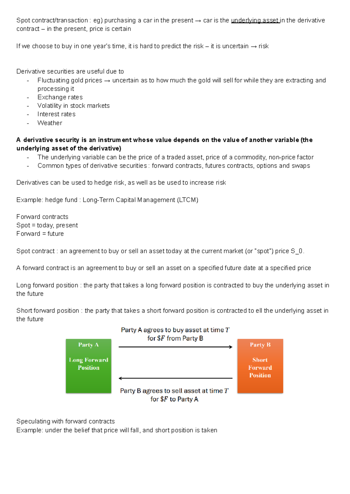 BFC2751 Seminar 1: Understanding Derivative Securities and Contracts ...