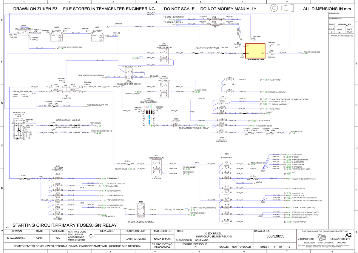 422ZX E3 Project Electrical Schematic Overview - Studocu