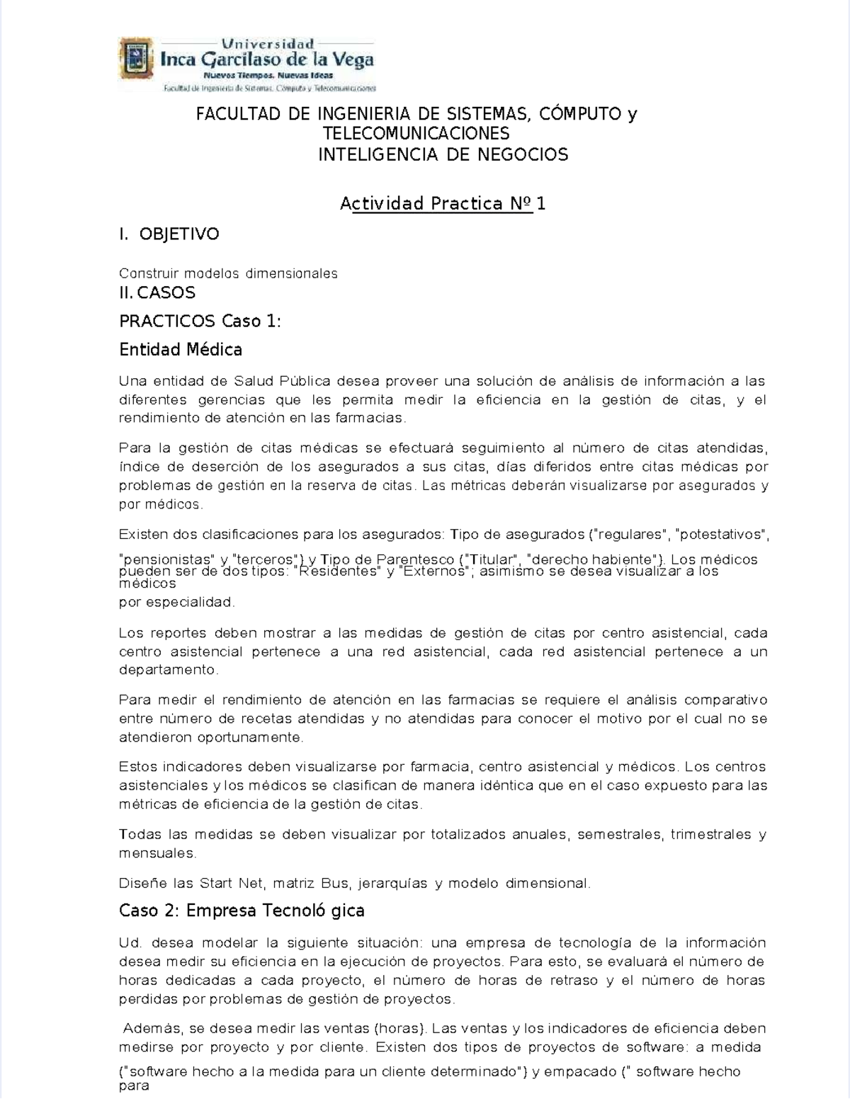 Pdf actividad practica n1 - FACULTAD DE INGENIERIA DE SISTEMAS, CÓMPUTO ...