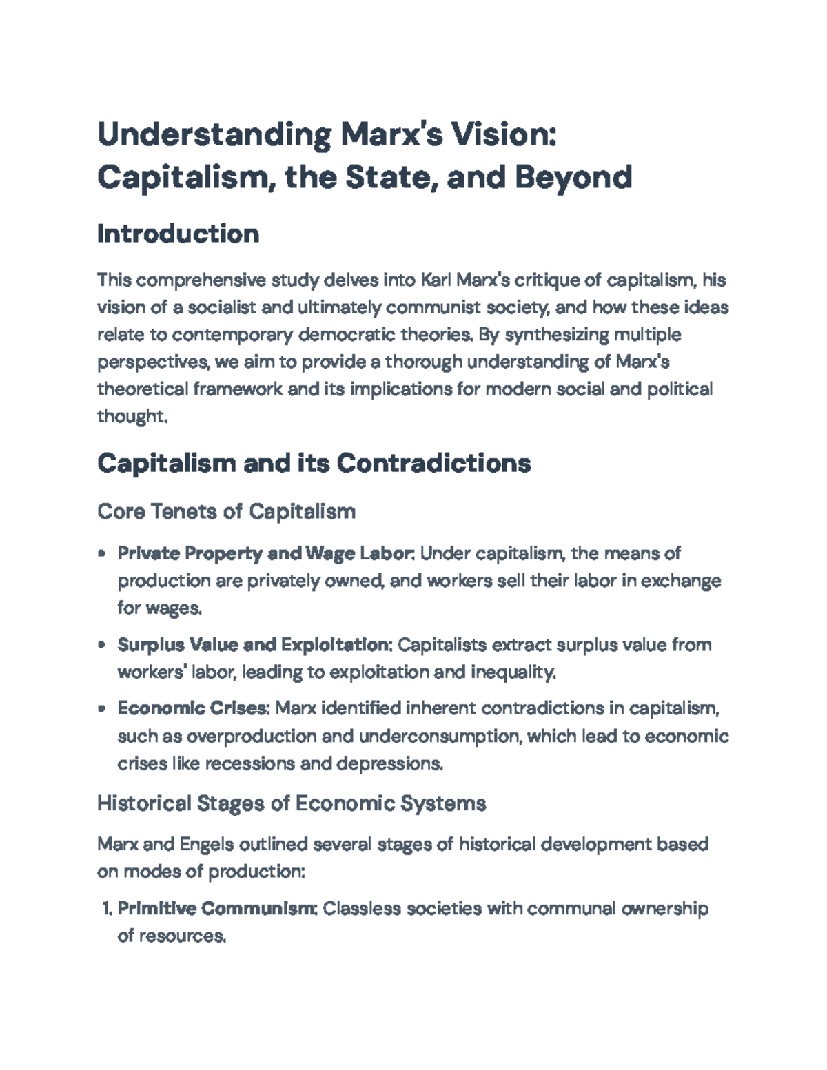 Understanding Marx's Critique of Capitalism and Vision for Socialism ...