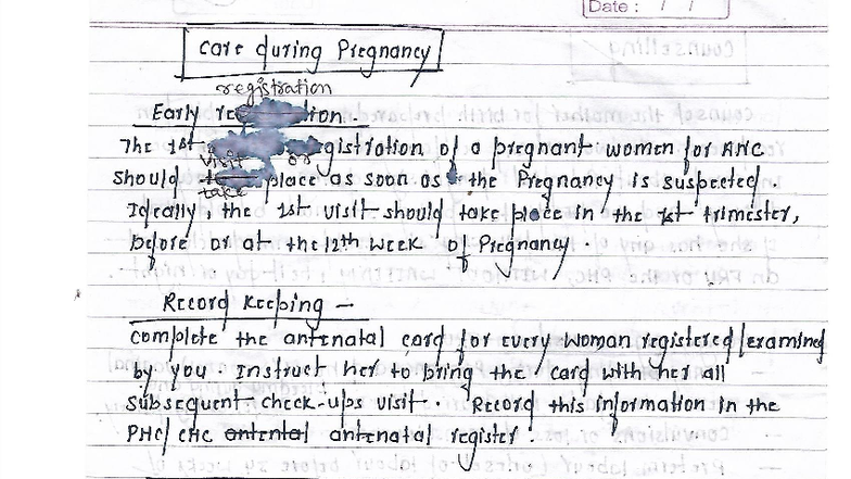 Care Registration During Pregnancy: ANC Guidelines and Notes - Studocu