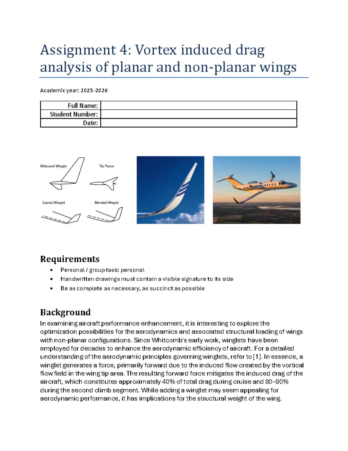 AE4130 22 Assignment 4: Vortex Induced Drag Analysis of Wings - Studeersnel