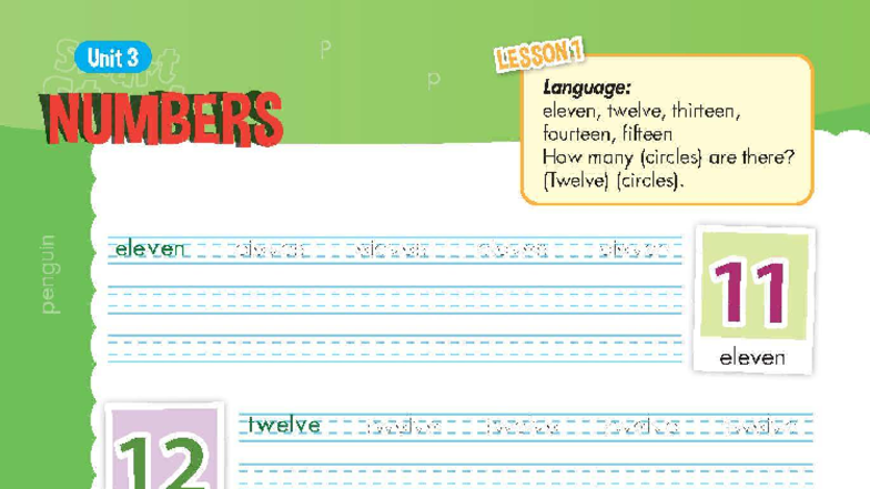 Luyện viết unit 3 chi - ggwrbgwsw - LESSONA i Language: eleven, twelve ...
