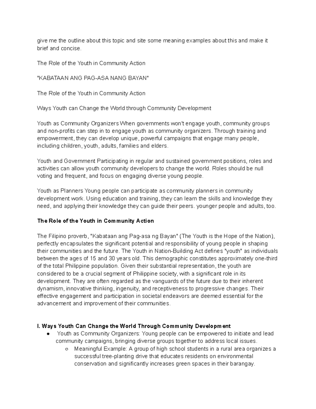 The Role of Youth in Community Action: Empowering Change and ...