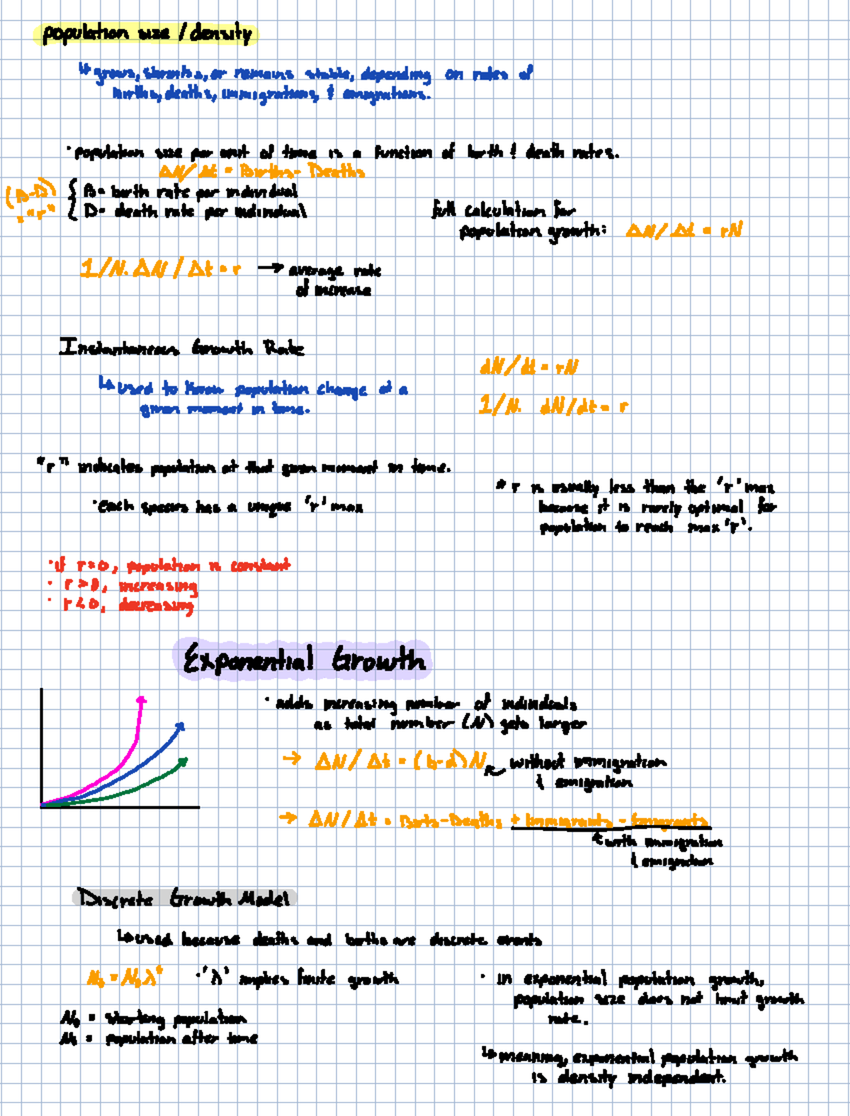 Population Growth & Regulation - population size density growsshrinks ...