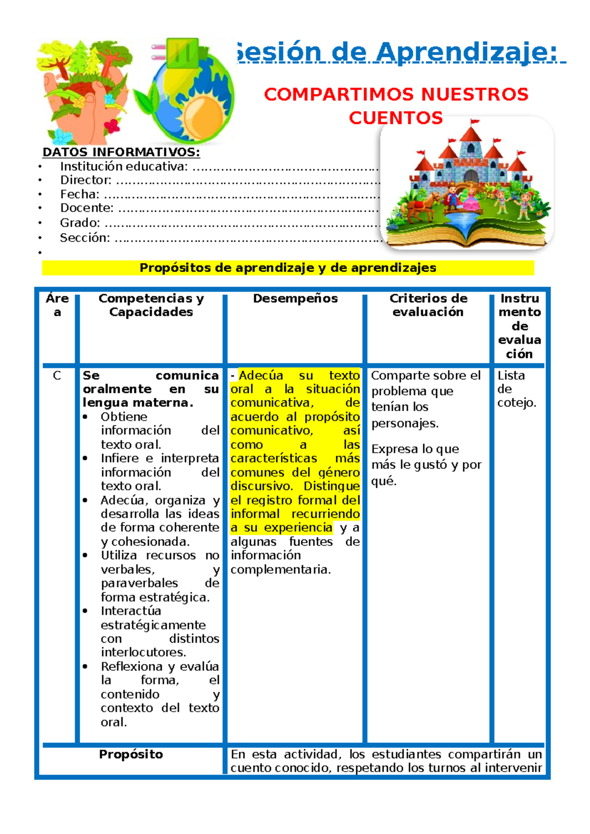 3° Sesión DÍA 3 COM: Compartimos Nuestros Cuentos y Aprendizajes - Document Preview