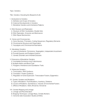 Genetics - Study Notes & Assignments - Studocu