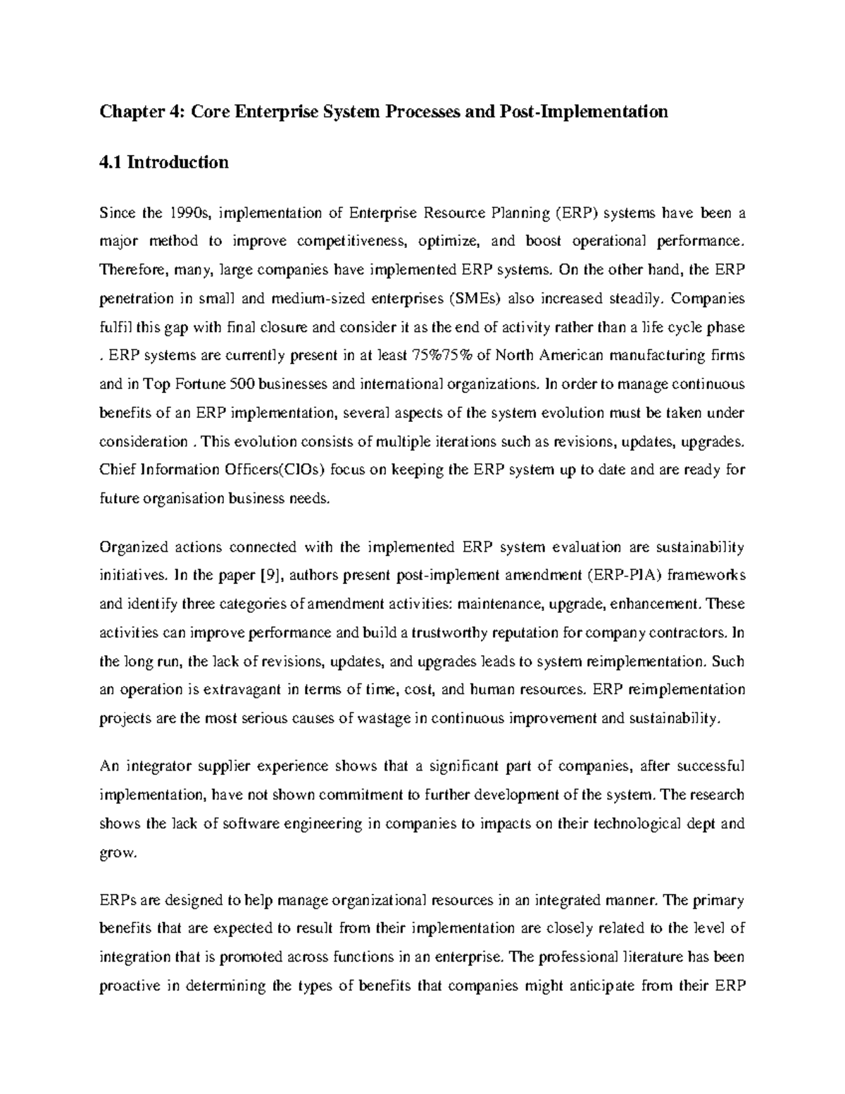 Chapter 4: Core ERP System Processes and Implementation Insights - Studocu