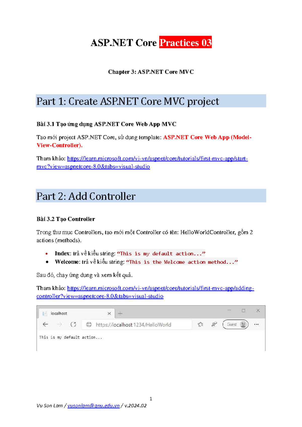 ASP.NET Core Practices - MVC, Models, and Database Interaction (03 ...