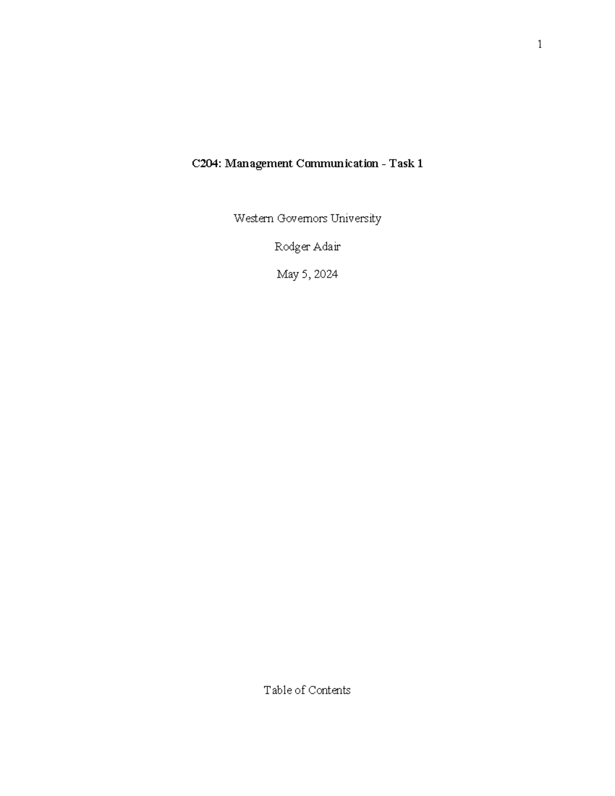 C204: Management Communication Task 1 - Stakeholder Engagement ...