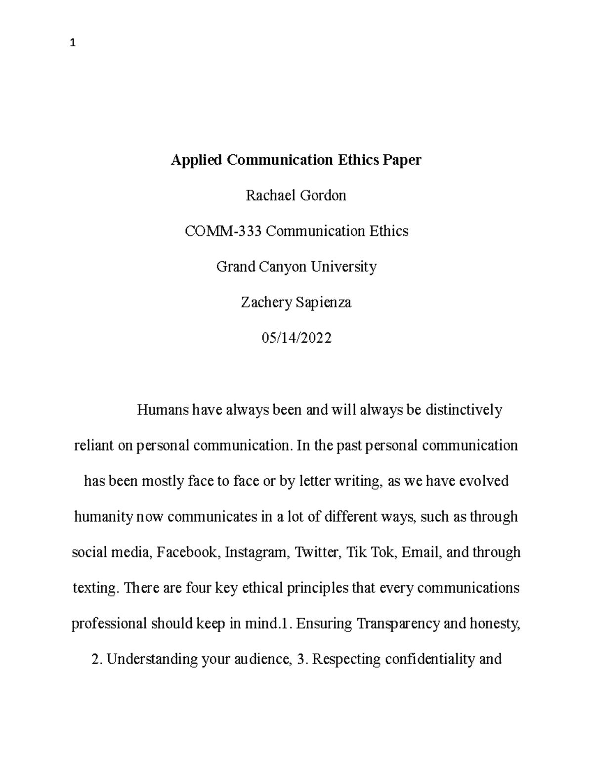 COMM-333 Applied Communication Ethics: Examining Ethical Dilemmas - Studocu