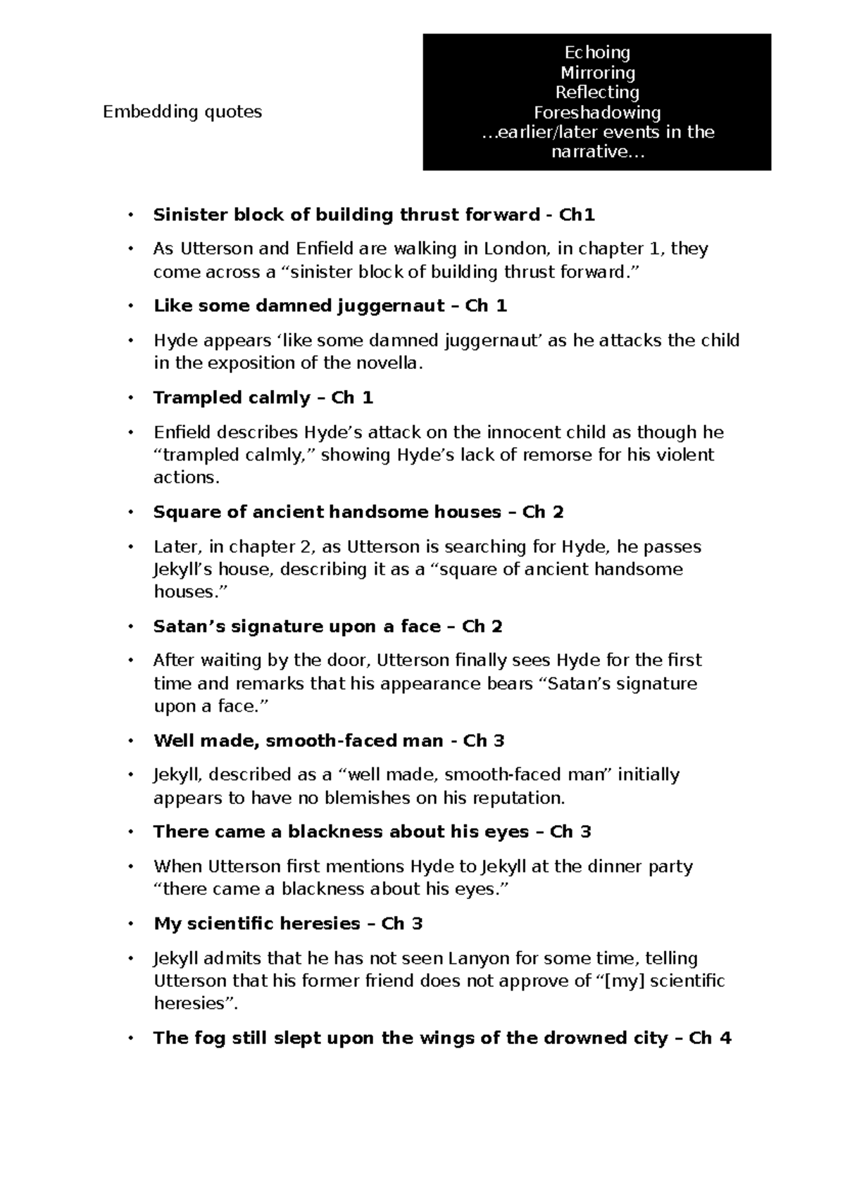 Embedded Quotes Analysis - ENG 101 Final Exam Notes - Studocu