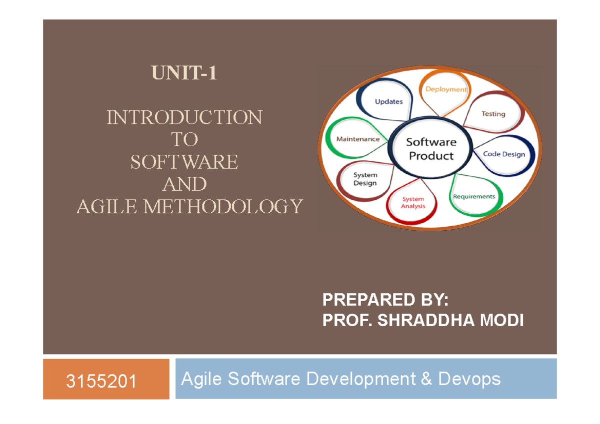 ASD Unit 1: Introduction to Agile Methodologies in Software Development ...