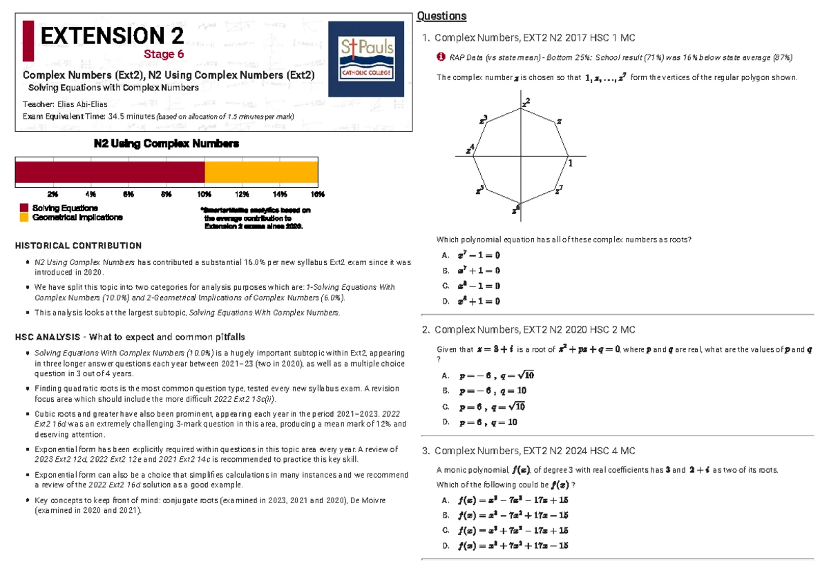 WME Mathematics Extension 2 Trial HSC Exam 2022 - Studocu