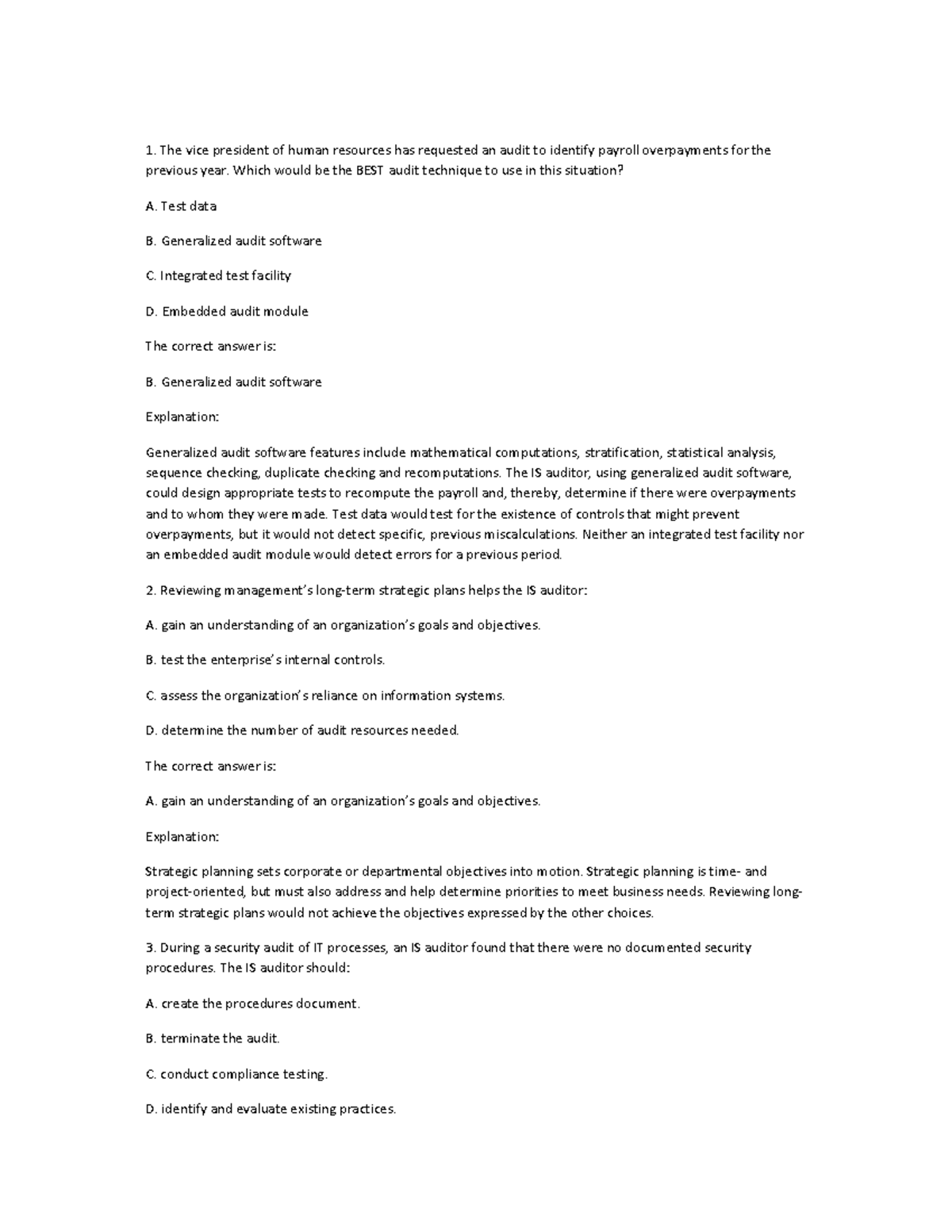 IS Audit Techniques and Best Practices - CISA Notes - Studocu