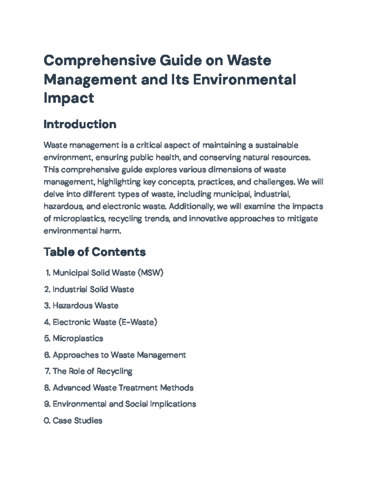 Comprehensive Guide to Waste Management: Concepts and Practices ...
