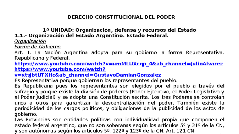 Derecho Constitucional DEL Poder - DERECHO CONSTITUCIONAL DEL PODER 1º ...