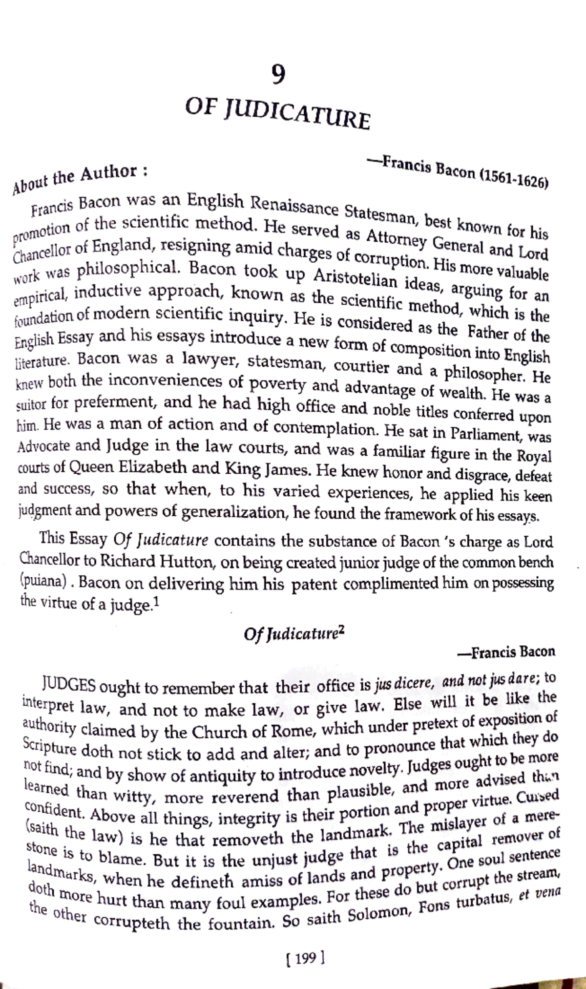 Of Judicature: An Analysis of Bacon's Judicial Philosophy - Studocu