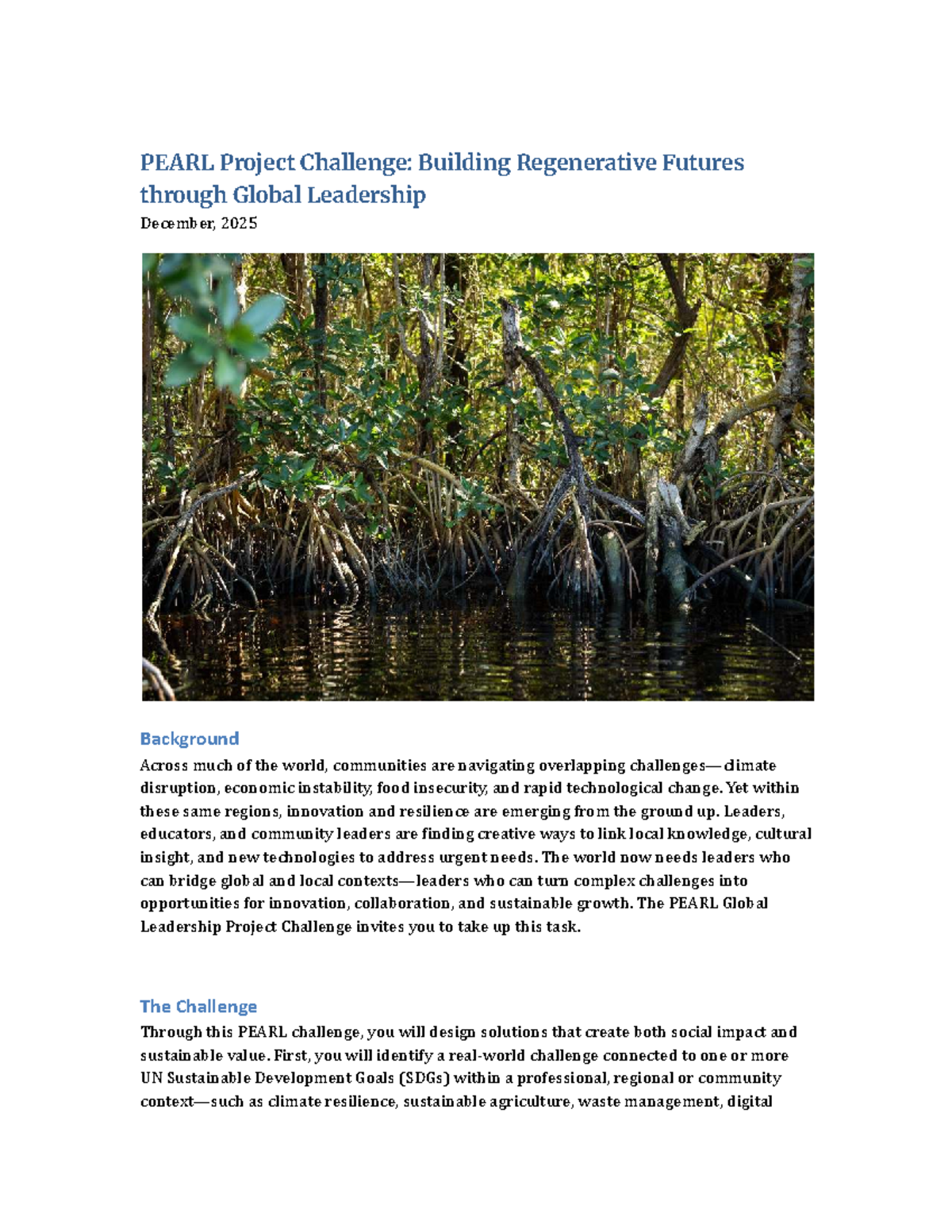 PEARL Project Challenge Handout: Building Regenerative Futures - Studocu