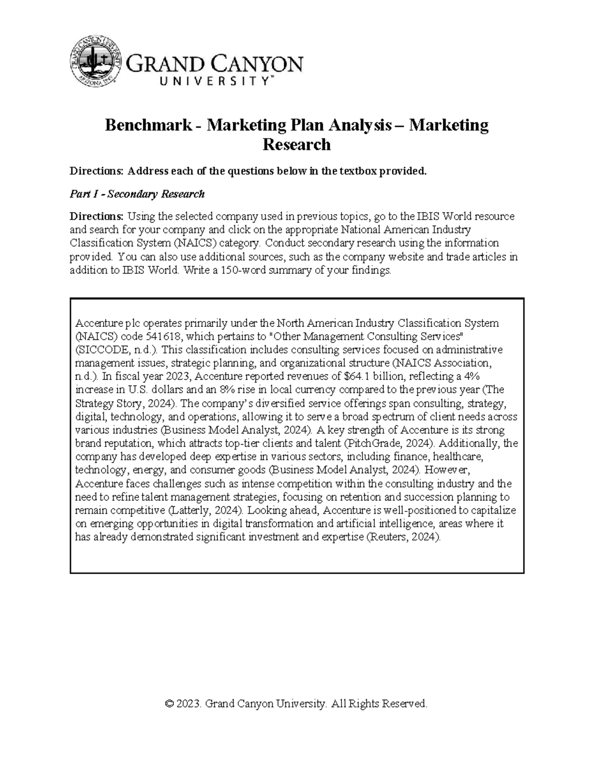 MKT-315-RS-T3-Benchmark-Marketing-Plan-Analysis-Marketing-Research ...