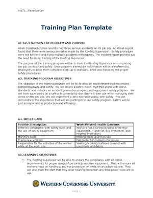 Task 2 Template - Task 2 Template Course and Assessment Codes: C714 ...