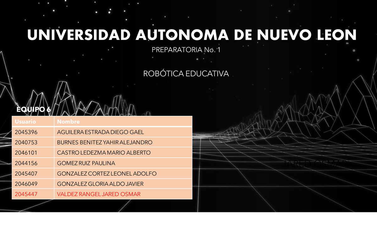 Equipo 6 EV3 RE - ESPERO Y PASEN - UNIVERSIDAD AUTONOMA DE NUEVO LEON ...