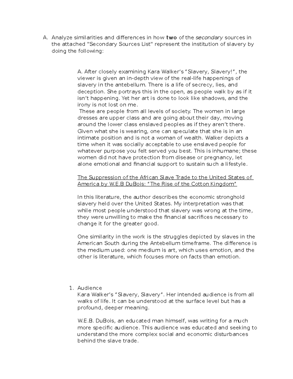 Task 1 US History - Passed - A. Analyze similarities and differences in ...