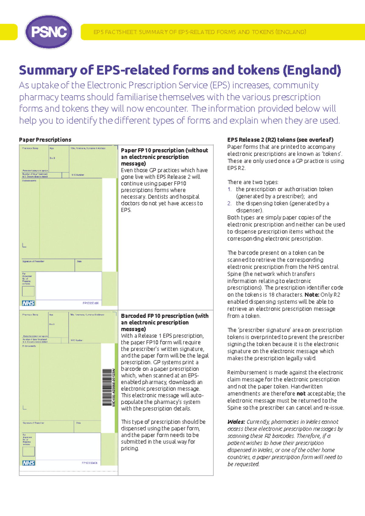EPS-Tokens - Ybubu - EPS FACTSHEET: SummAry oF EPS-rElATEd FormS And ...