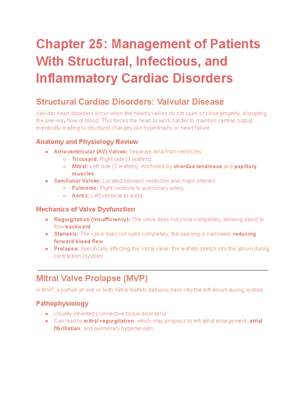 Chapter 25: Management of Structural and Infectious Cardiac Disorders ...
