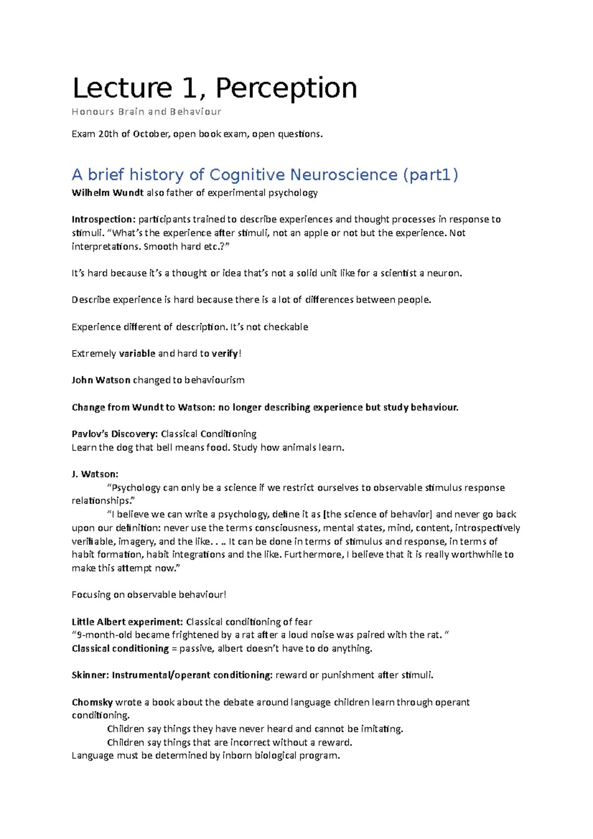 Lecture 1 - Introduction to Cognitive Neuroscience and Brain Function ...