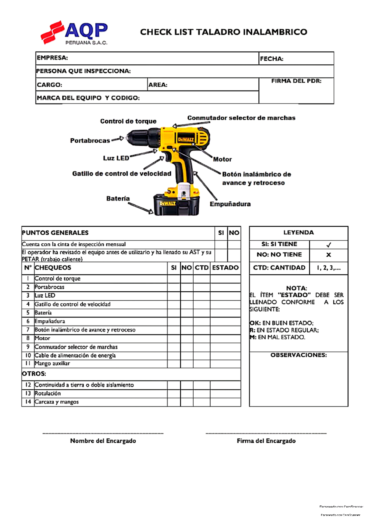 DOC-20240815-WA0163 - Inspección de Taladro Inalambrico AQP Checklist - Document Preview