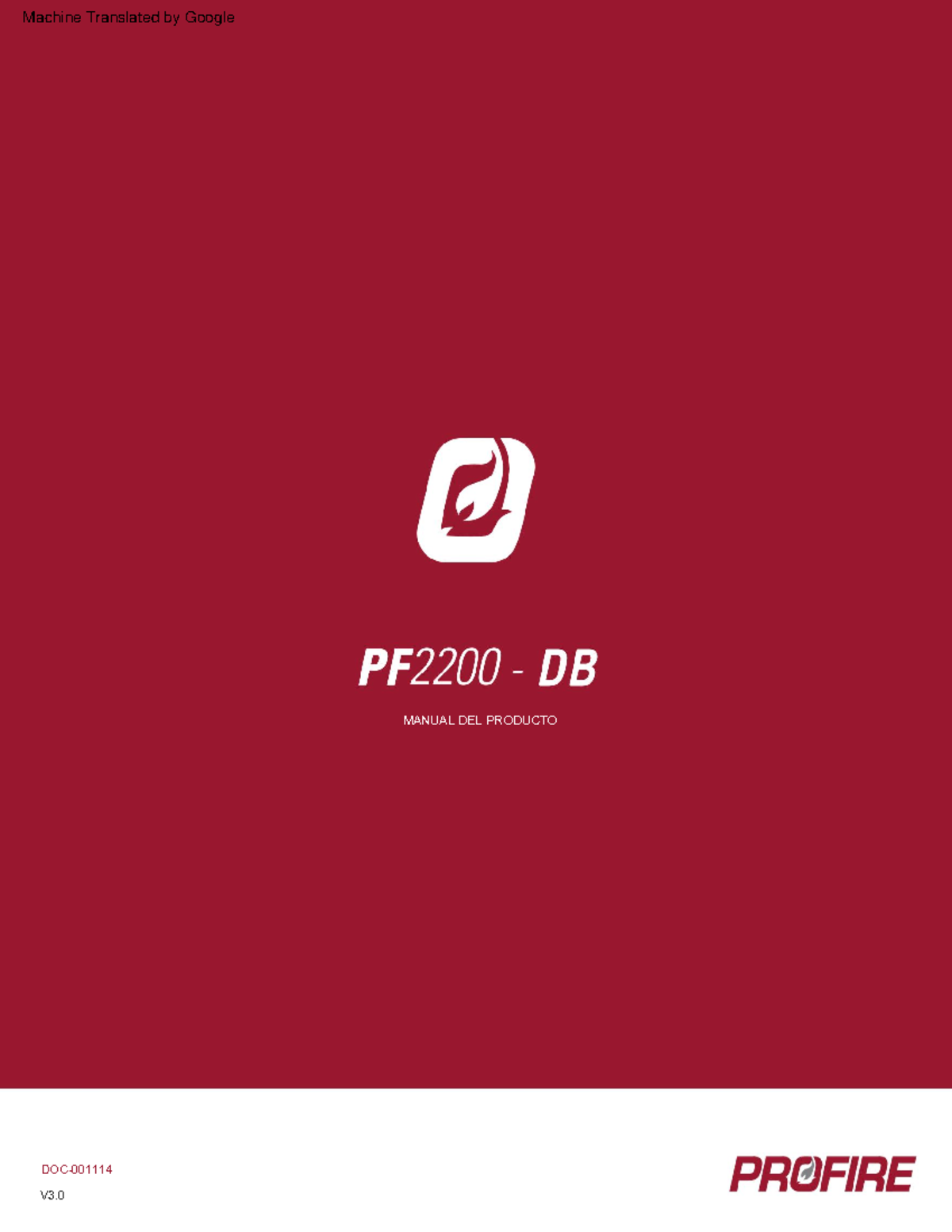 PF2200-DB-Product-Manual DOC-001114 v3 - DOC V3. MANUAL DEL PRODUCTO ...