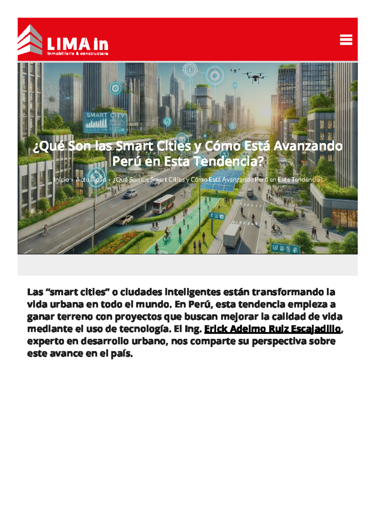 Avances de Perú en Smart Cities: Un Análisis Actual 2023 - Lima in ...