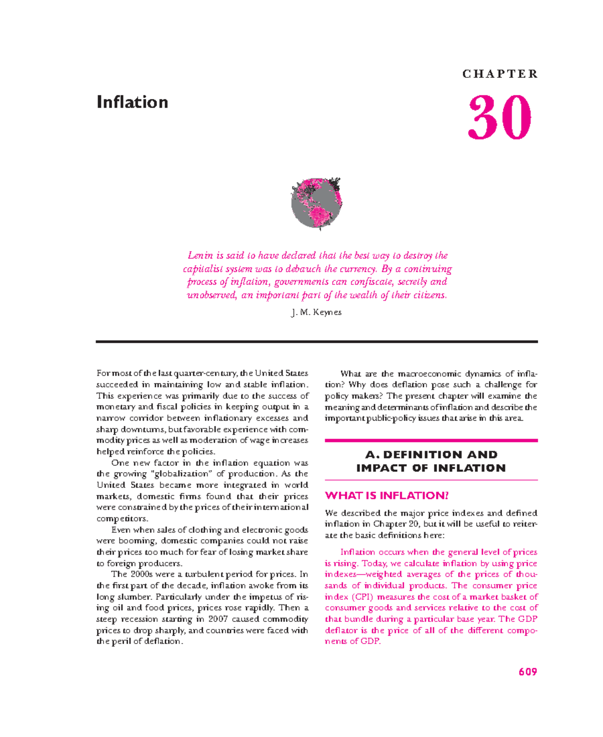 CHAPTER 30: Understanding Inflation Dynamics and Economic Impacts - Studocu