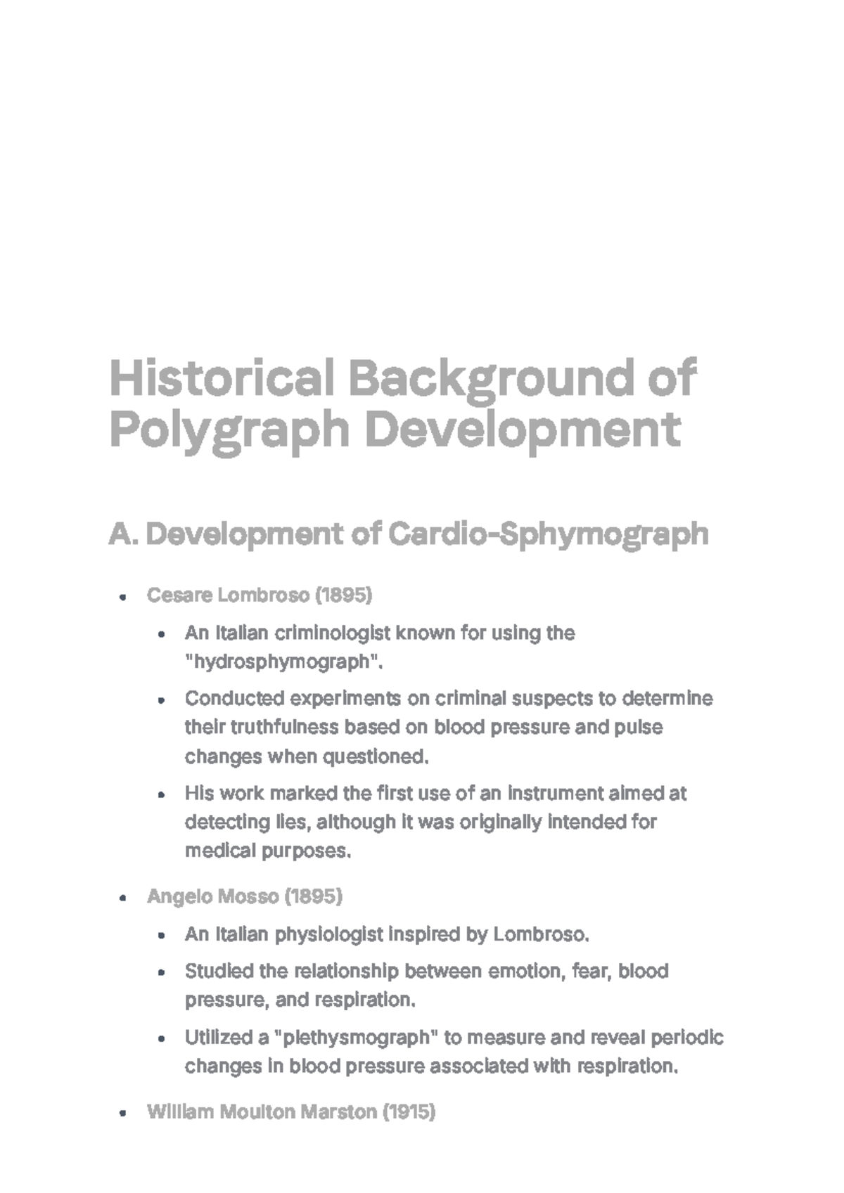 Polygraphy Development: Historical Background & Key Figures - Studocu