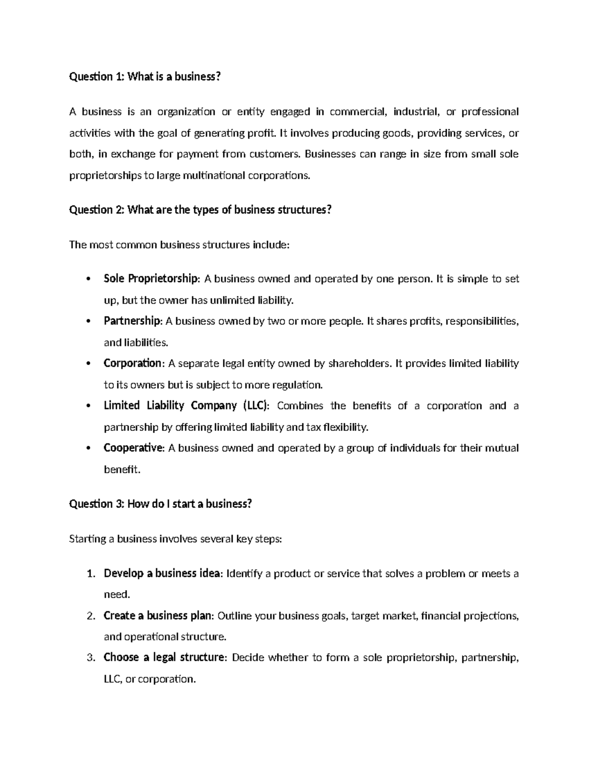 Business Basics: Key Concepts and Structures for Success - Studocu