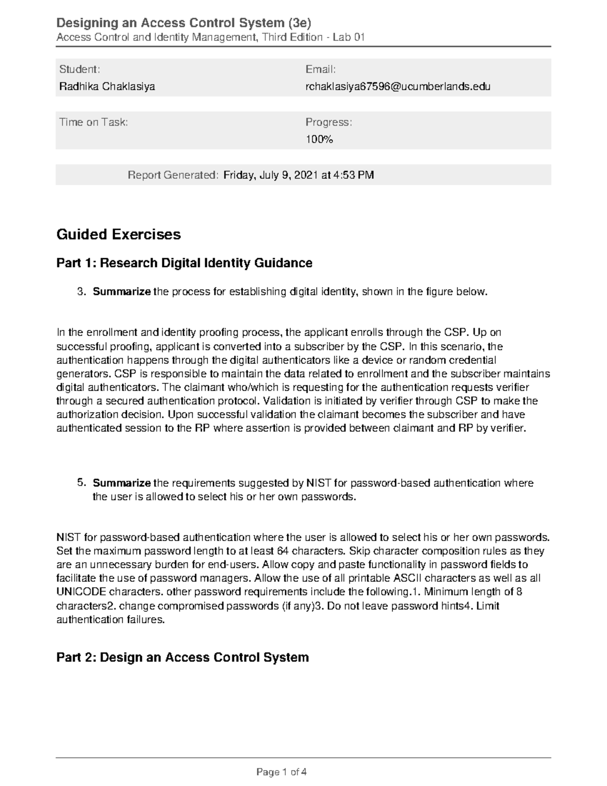 Designing an Access Control System 3e - Lab 1 Summary and Findings ...