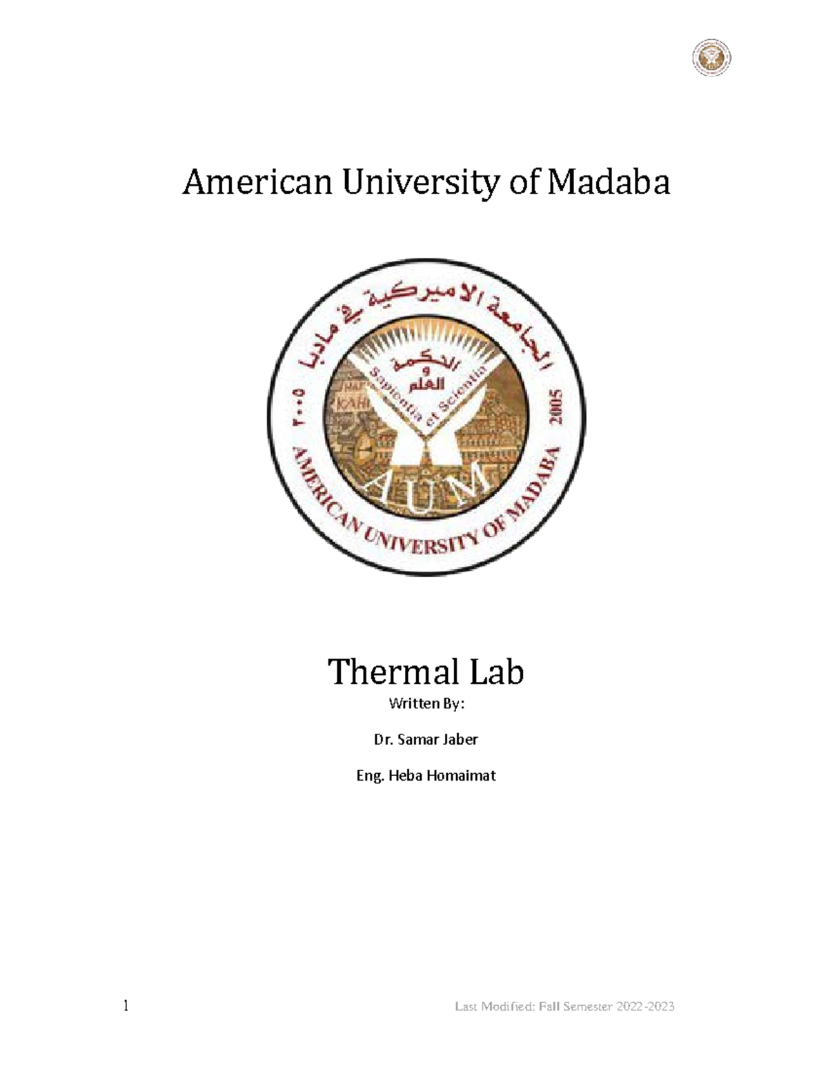 Thermal Lab Manual - Convection & Radiation Experiments (Fall 2022-2023 ...