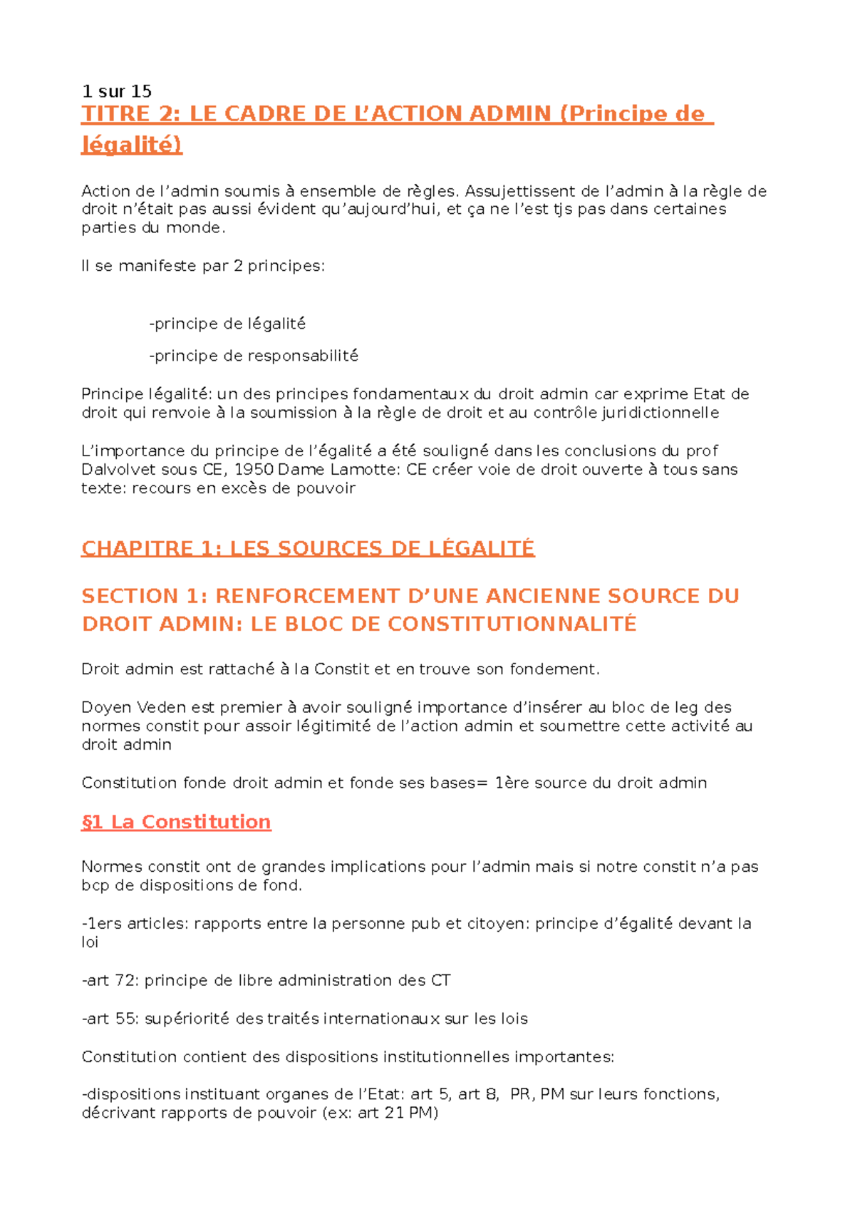 THÈME 2: CHAPITRE 1 - LES SOURCES DE LÉGALITÉ EN DROIT ADMINISTRATIF ...