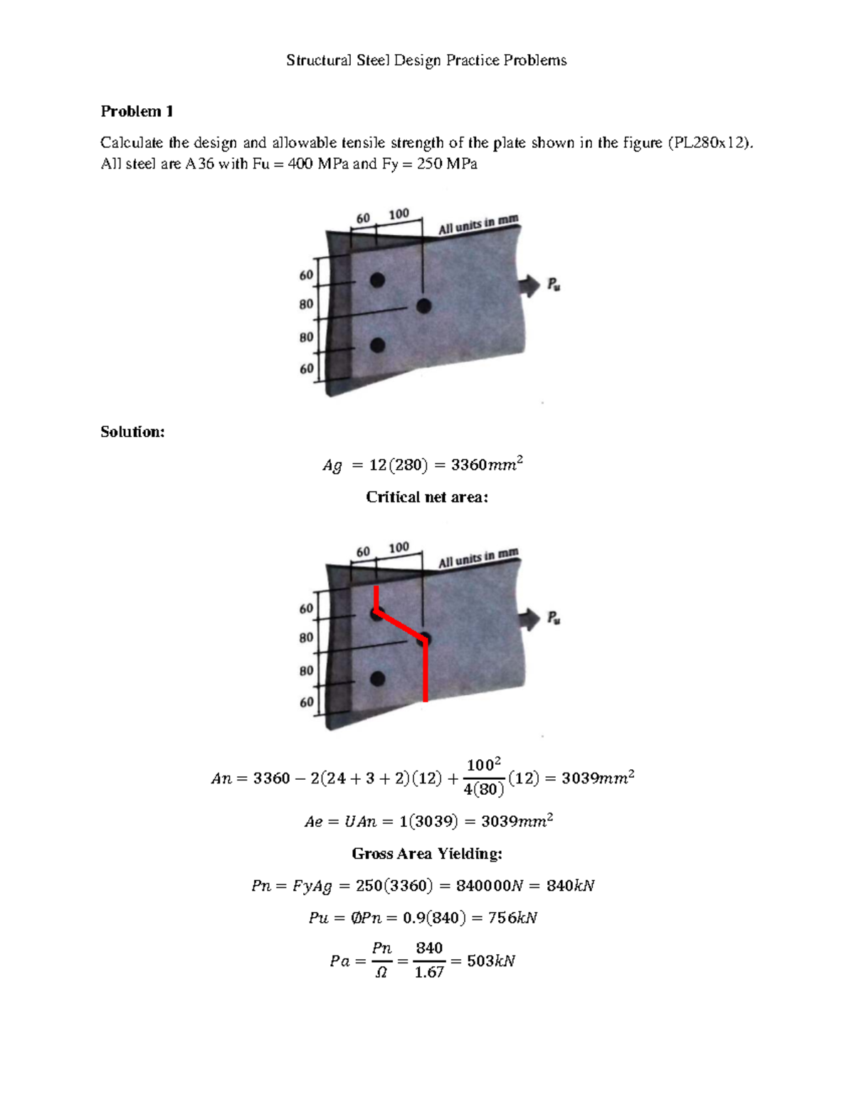 Structural Steel Design Practice Problems Solutions (ENGR 301) - Studocu