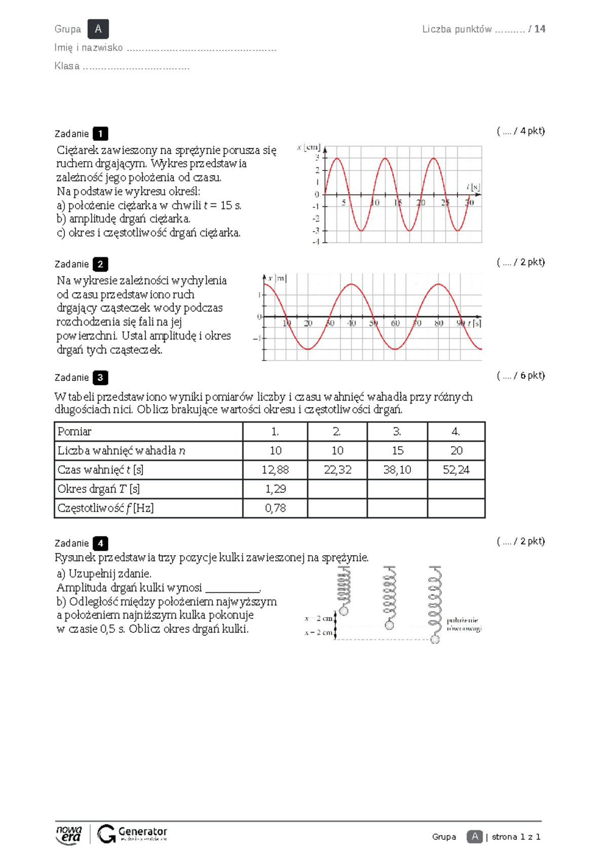 Opis Ruchu Sprawdzian Fizyka Gimnazjum 1 www.studocu.com
