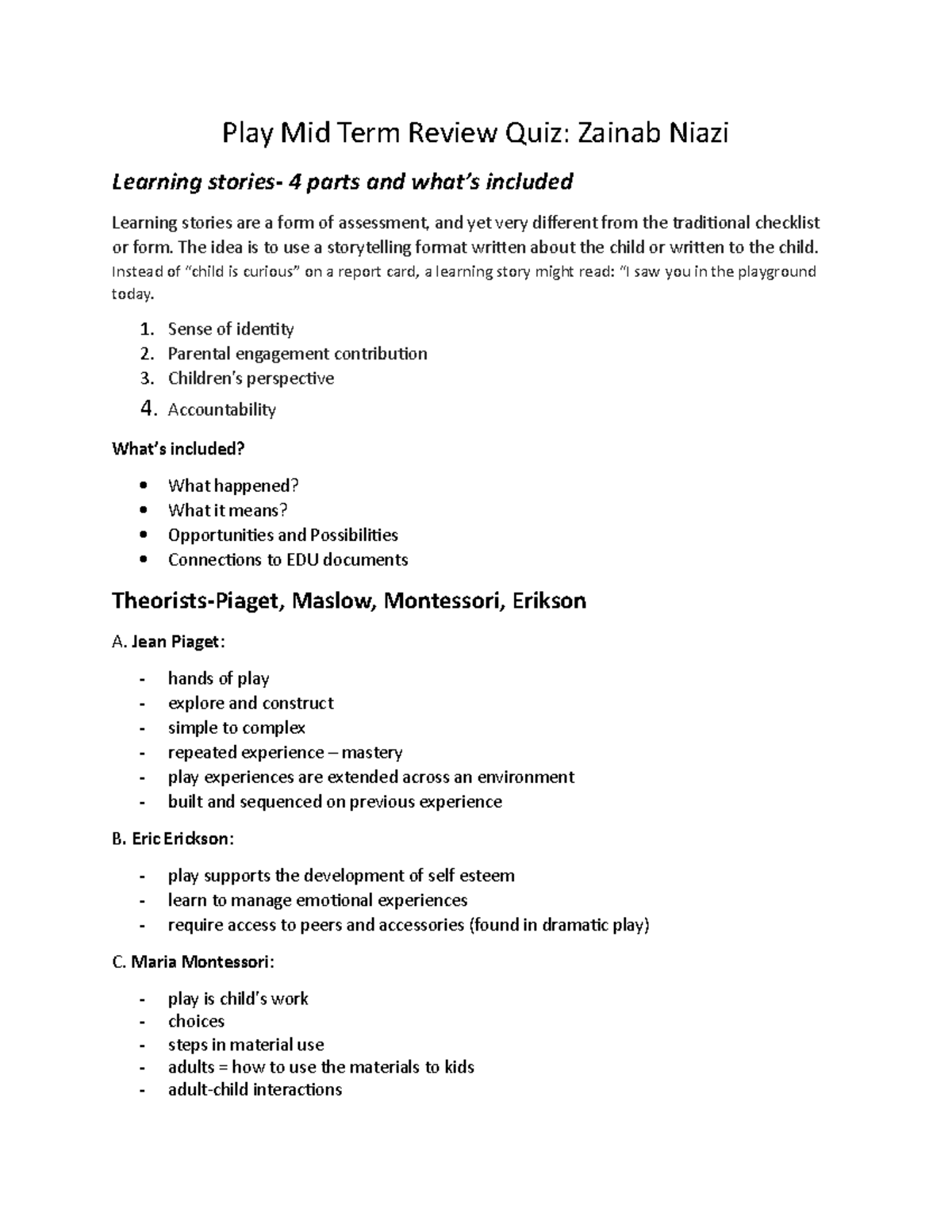 Mid Review 2018 - Play Mid Term Review Quiz: Zainab Niazi Learning 4 ...