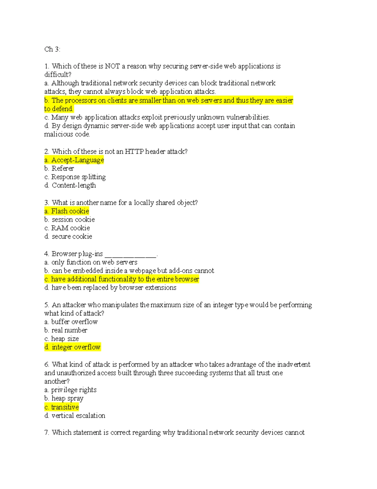 Fundamental Software Security Quiz 1: Review Questions for Exam Prep ...