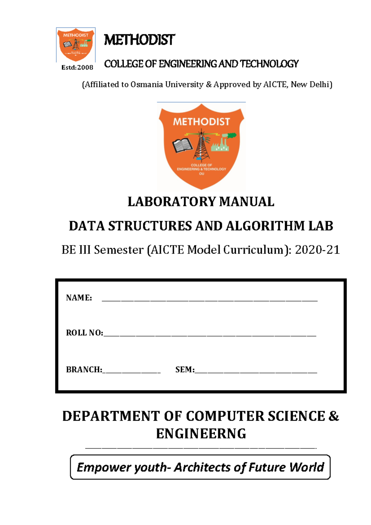 DSA Lab Manual - LabsMa - (Affiliated to Osmania University & Approved ...