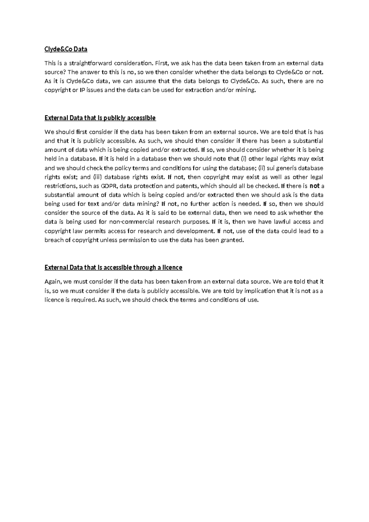 Model Summaries for Data Sources: Legal Considerations and Access - Studocu