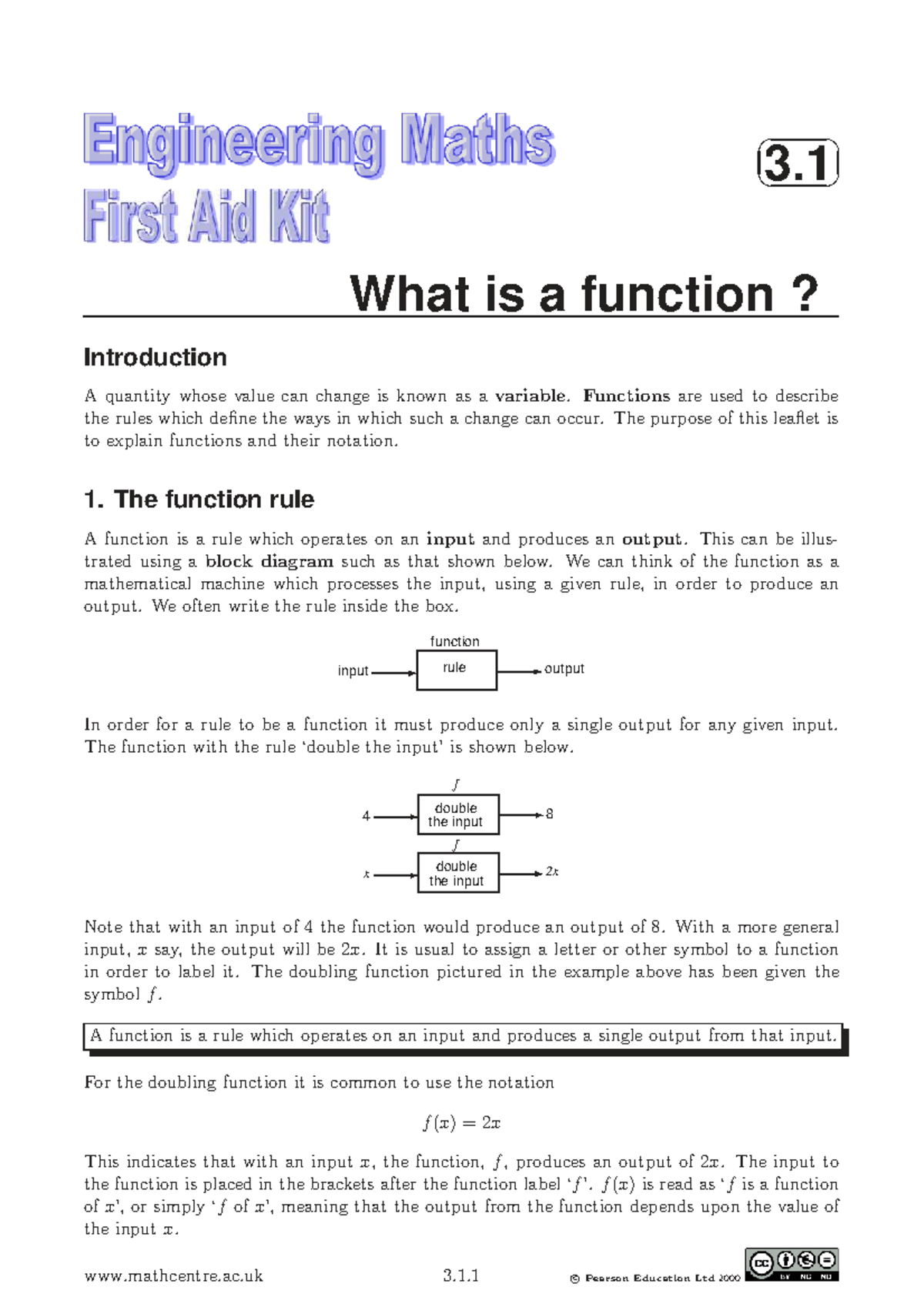 Concept of Function - LECTURE NOTES (3.1) - Studocu
