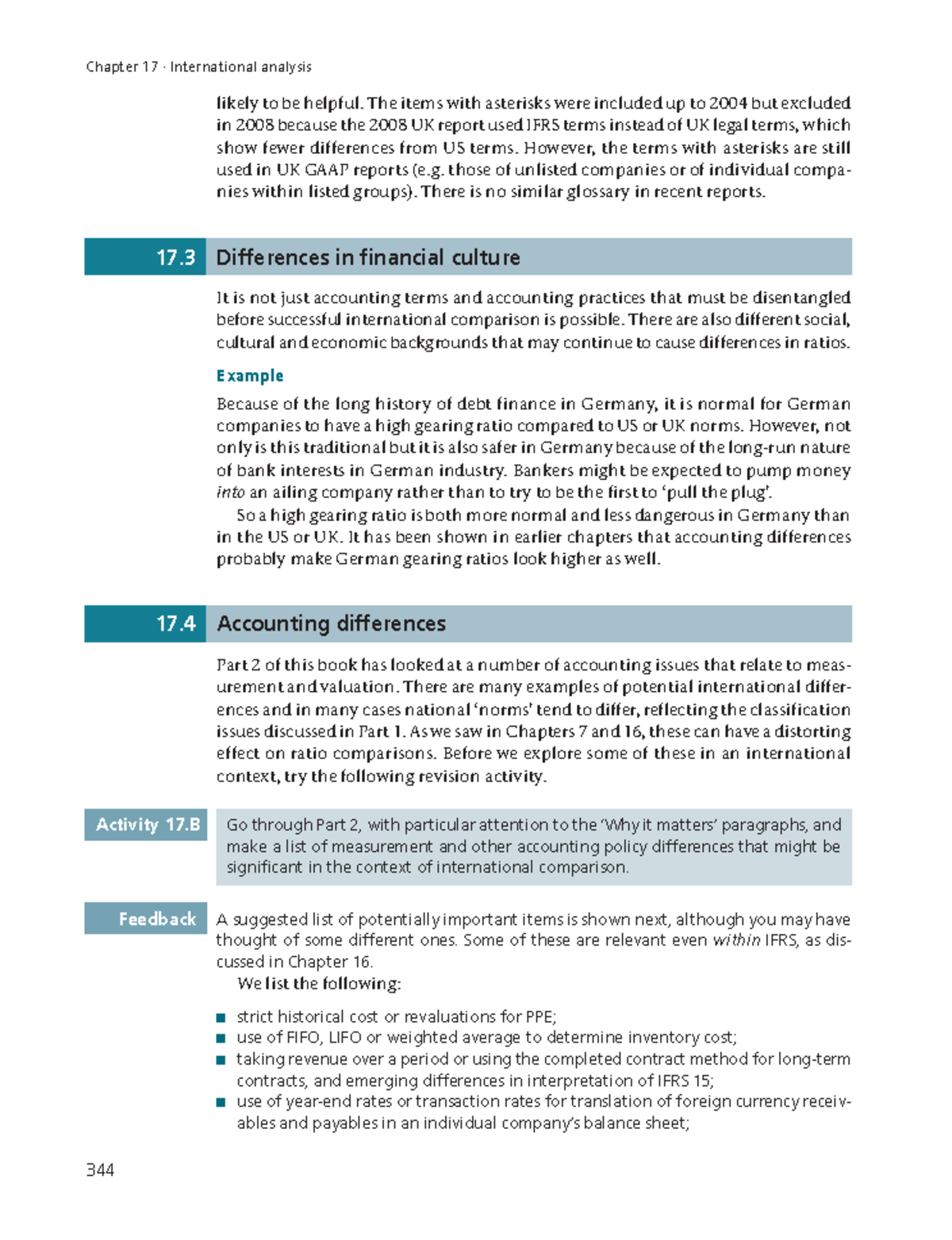 Financial Accounting - Chapter 17 · International analysis likely to be ...