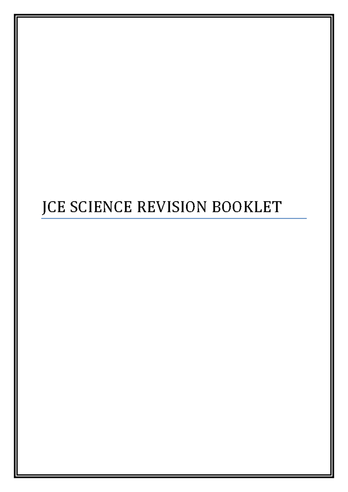 JCE Science Revision Booklet: Understanding Matter and Elements - Studocu