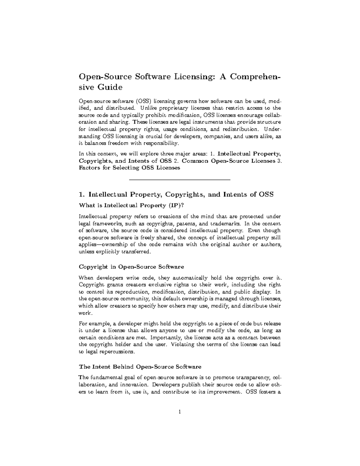OSS Licensing - Open-Source Software Licensing: A Comprehen- sive Guide ...